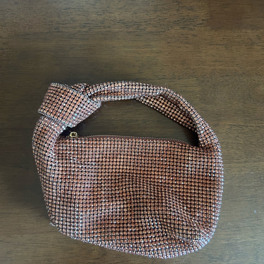 NWOT Bronze Anthropologie Rhinestone Mini Bag - Picture 4 of 5